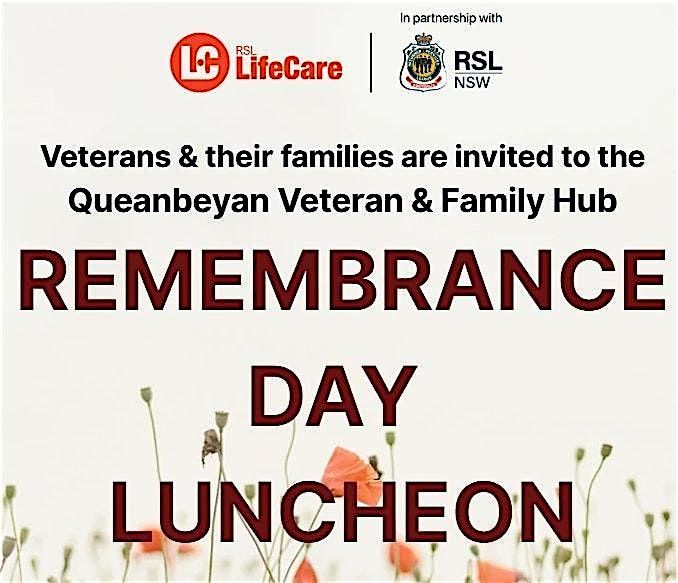 Remembrance Day Luncheon - Queanbeyan, 11 November | Event in Queanbeyan | AllEvents