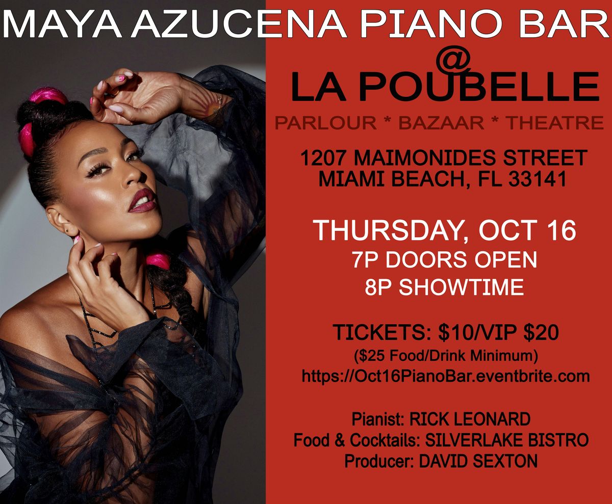 Oct 16 Piano Bar with Maya Azucena and Rick Leonard!, 16 October | Event in Miami Beach | AllEvents