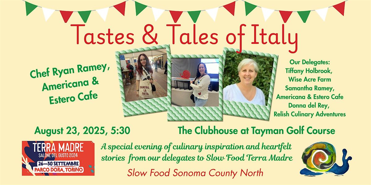 Tastes & Tales of Italy, 23 August | Event in Healdsburg | AllEvents