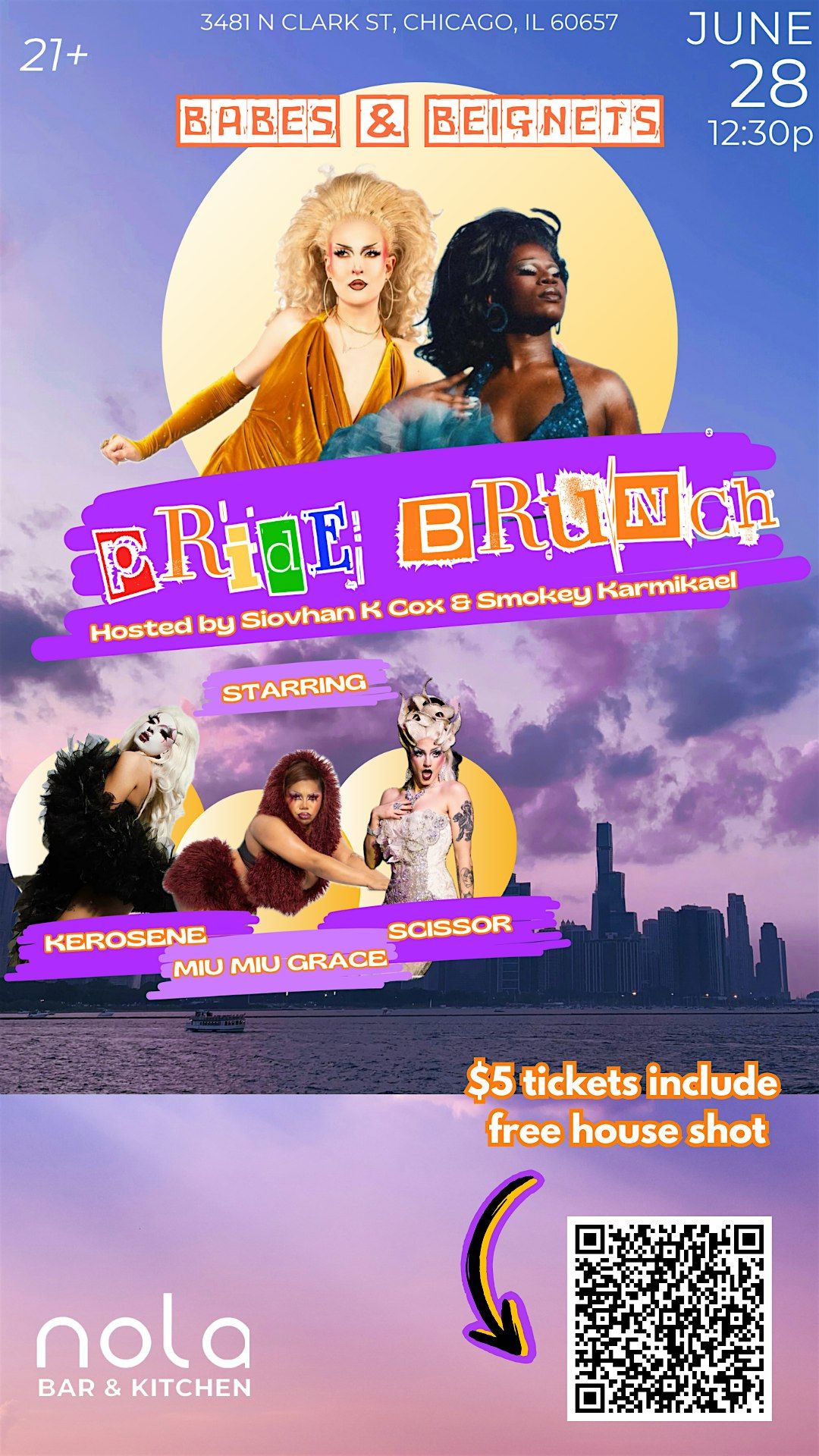 BABES & BEIGNETS PRIDE DRAG BRUNCH AT NOLA BAR AND KITCHEN, 28 June | Event in Chicago | AllEvents