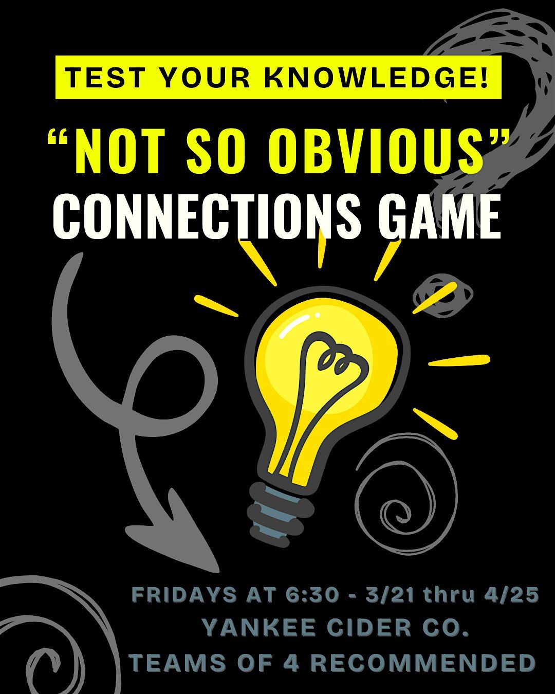 "Not So Obvious" Connections Trivia at Yankee Cider Co | Event in East Haddam | AllEvents