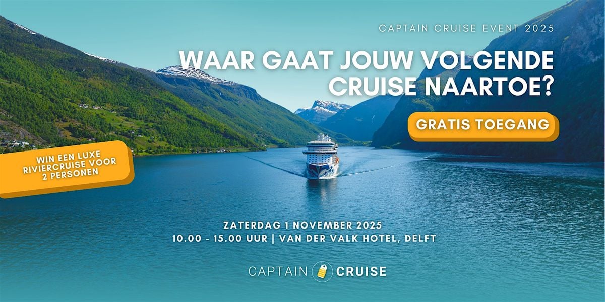Captain Cruise Event 1 november 2025, 1 November | Event in Den Hoorn | AllEvents