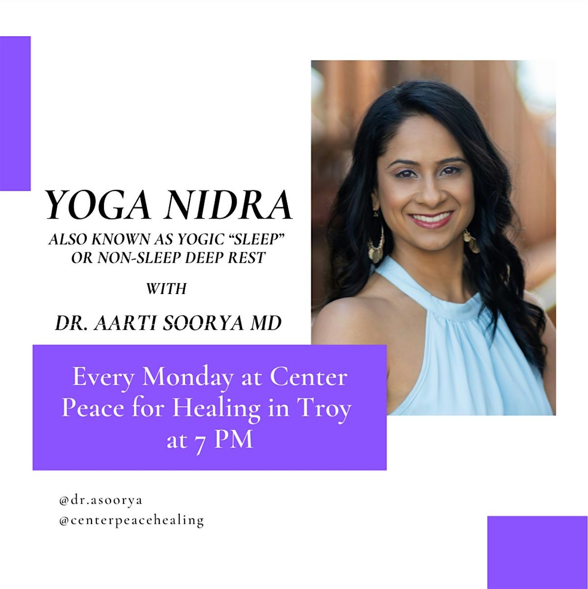 Yoga Nidra with Dr. Aarti Soorya | Event in Troy | AllEvents