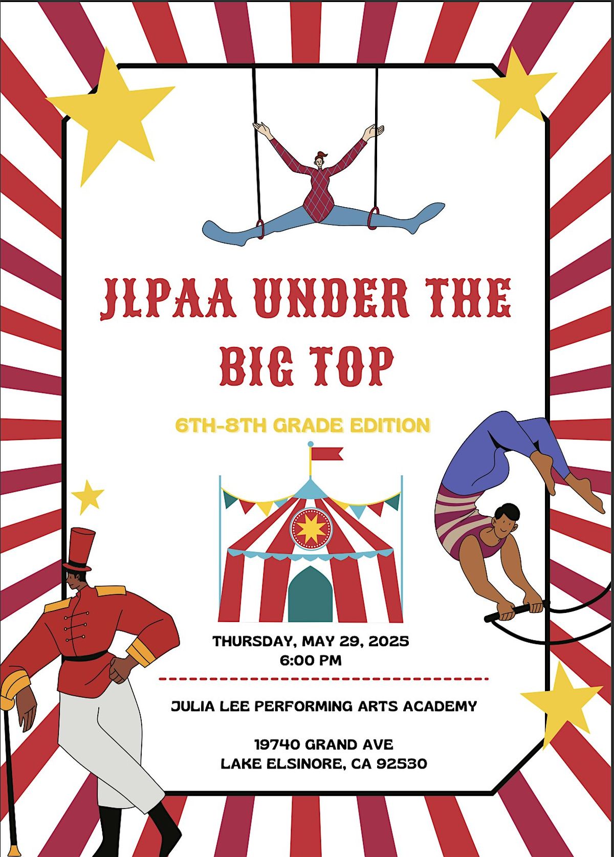 JLPAA, Under the Big Top, 29 May | Event in Lake Elsinore | AllEvents