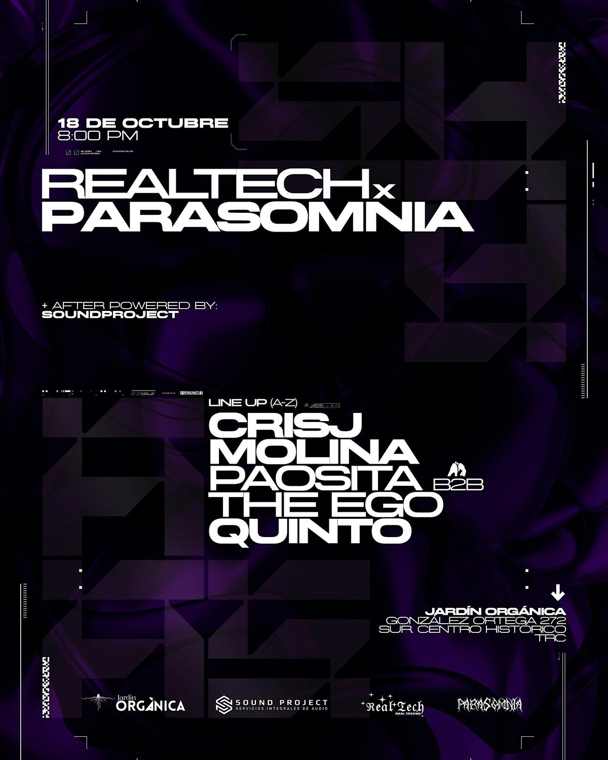 Real Tech x Parasomnia, 18 October | Event in Torreón | AllEvents
