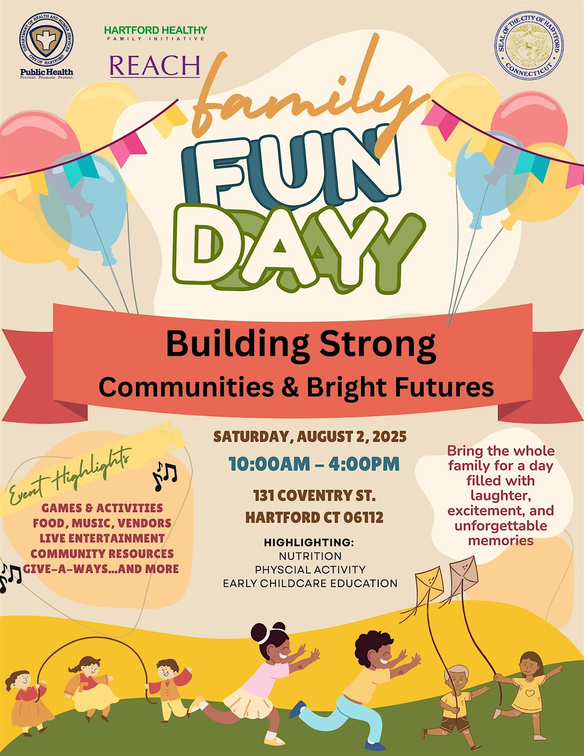 FAMILY FUN DAY: Building Strong Communities & Bright Futures, 2 August | Event in Hartford | AllEvents