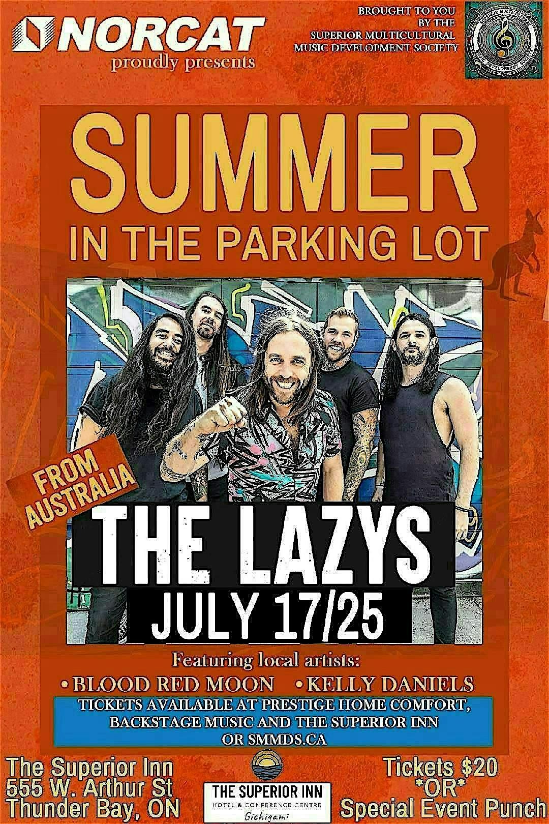 July-17 -2025 Summer In The Parking Lot Thunder Bay Welcomes (The Lazys), 17 July | Event in Thunder Bay | AllEvents