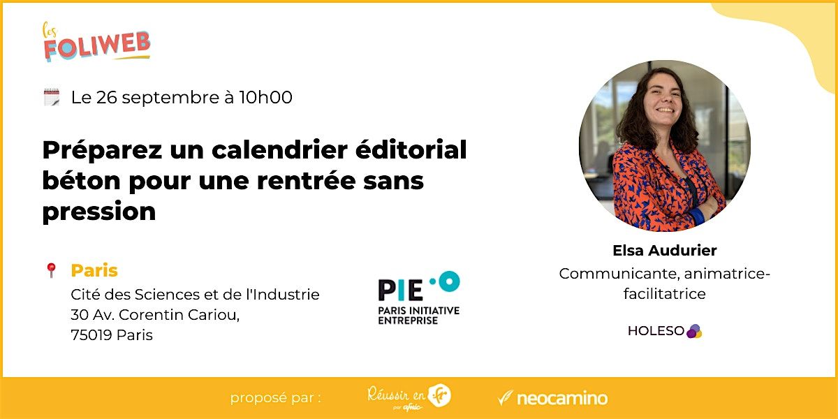 Préparez un calendrier éditorial béton pour une rentrée sans pression, 26 September | Event in Paris | AllEvents