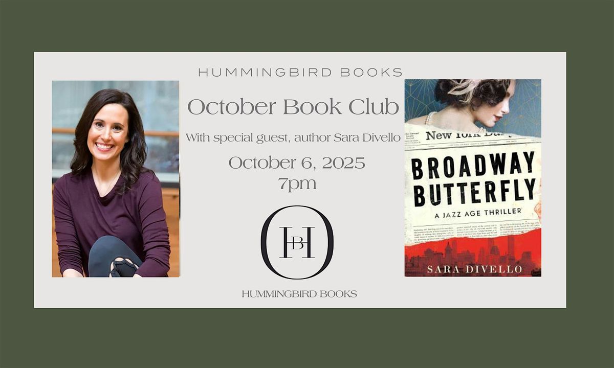 Hummingbird: October Book Club: Broadway Butterfly with author Sara DiVello, 6 October | Event in Newton | AllEvents