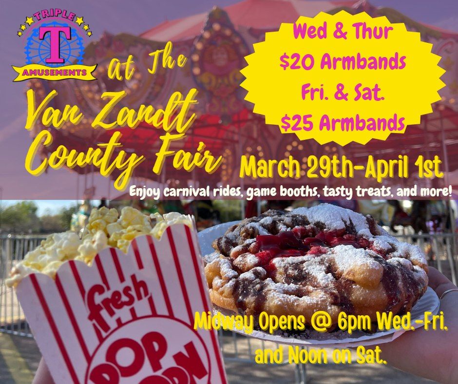 Triple T Amusements at Van Zandt County Fair, Van Zandt County Fair, Canton, 1 April 2025