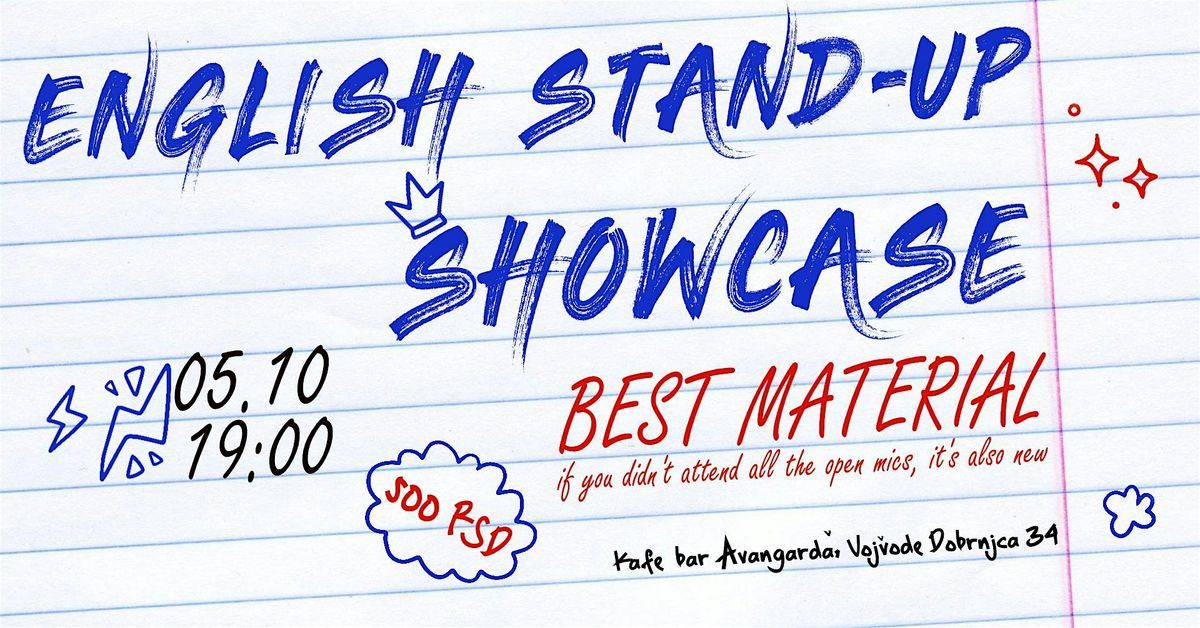 Stand-up comedy showcase in English, 5 October | Event in Beograd | AllEvents