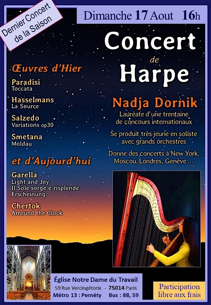 Récital de Harpe classique, 17 August | Event in Paris | AllEvents