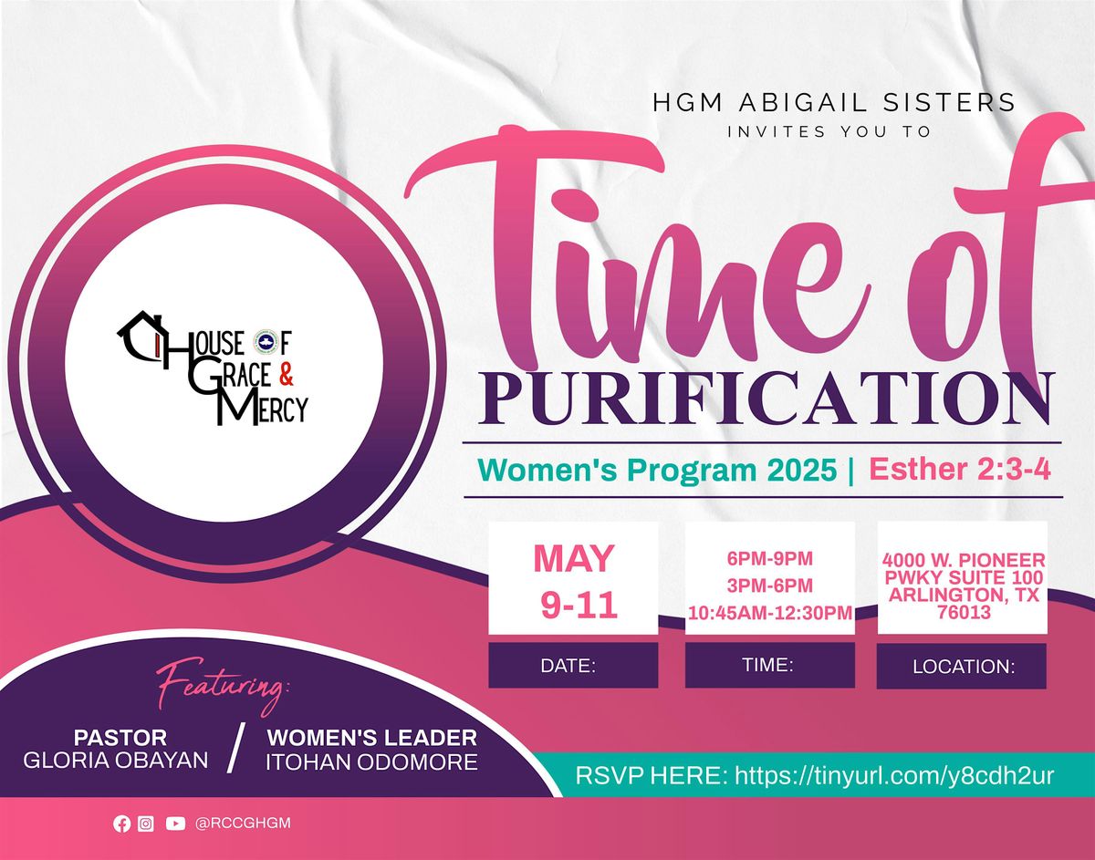 Time of Purification: Church Women's Program 2025, 9 May | Event in Arlington | AllEvents