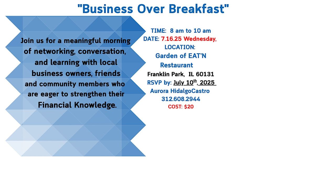Business Over Breakfast, 24 June | Event in Franklin Park | AllEvents