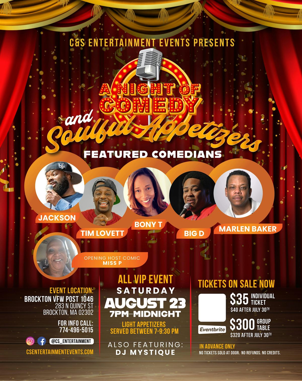 A Night of Comedy and Soulful Appetizers, 23 August | Event in Brockton | AllEvents