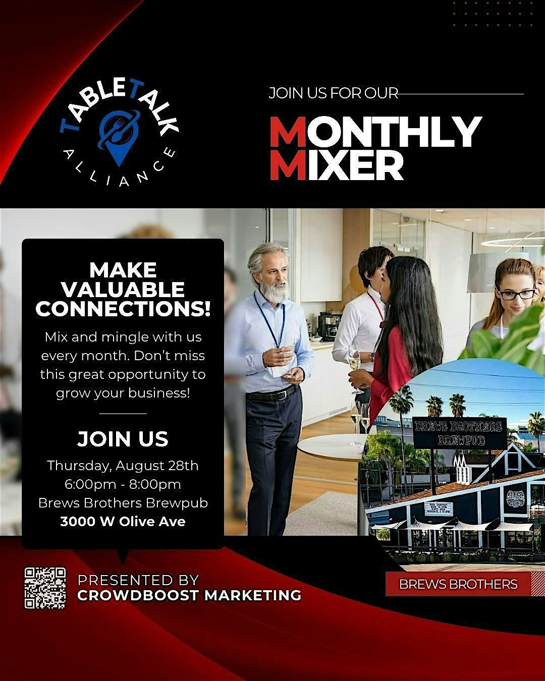 TableTalk Alliance Monthly Mixer, 28 August | Event in Burbank | AllEvents