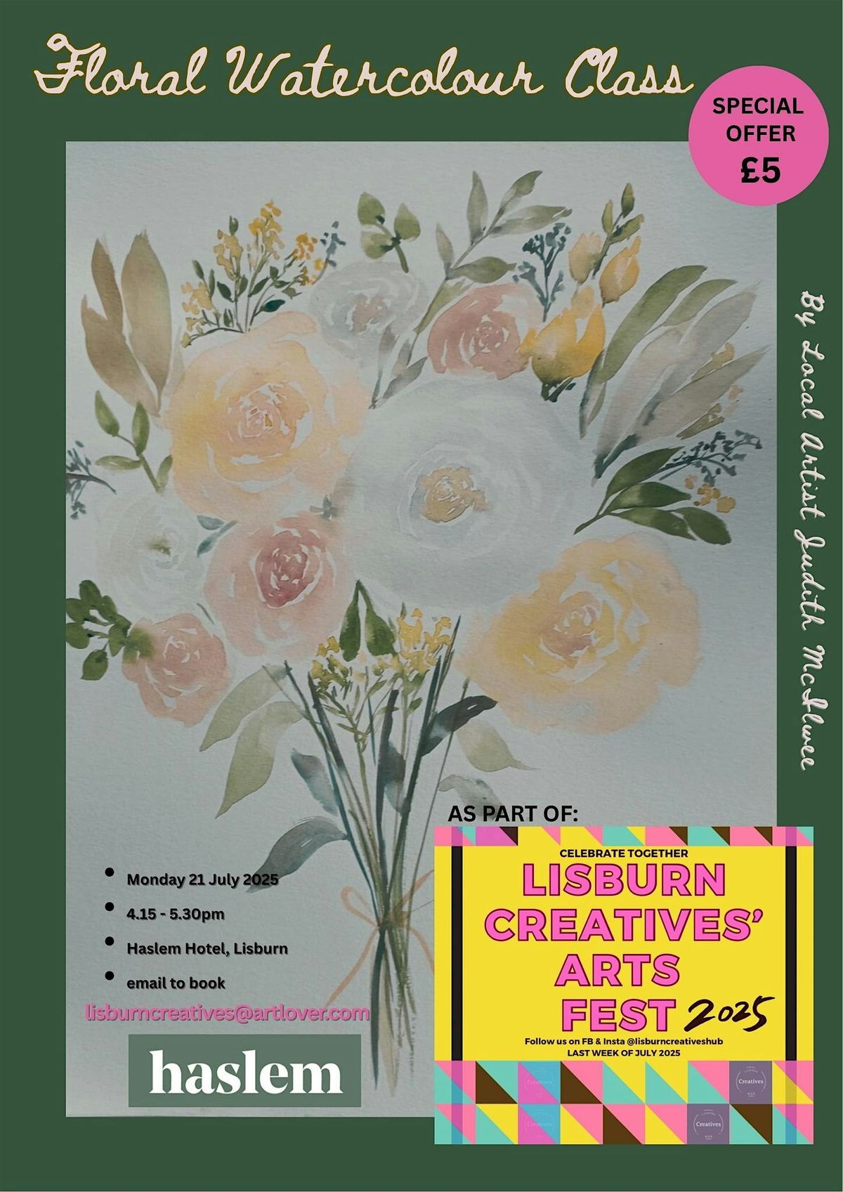 Watercolour Class, 21 July | Event in Lisburn | AllEvents