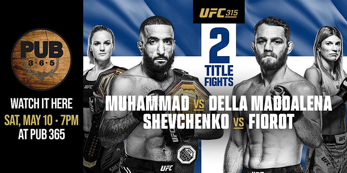 UFC 315: SHEVCHENKO VS FIOROT | Event in Las Vegas | AllEvents