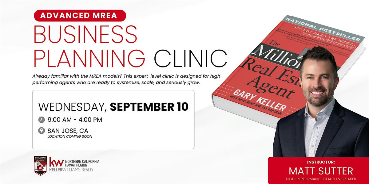 Advanced Business Planning Clinic with Matt Sutter, 10 September | Event in San Jose | AllEvents