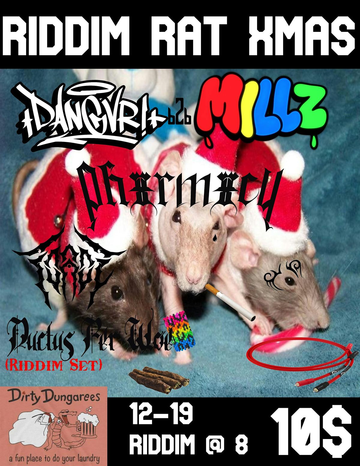 RIDDIM RAT XMAS Dangvr b2b Millz, Phxrmxcy, Toadz, Ductus per Woe, 19 December | Event in Columbus | AllEvents