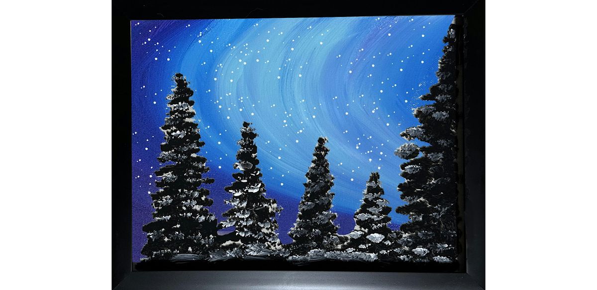 Northern Lights Aurora Borealis Painting on Frame Paint Art Sip Class, 14 January | Event in Akron | AllEvents