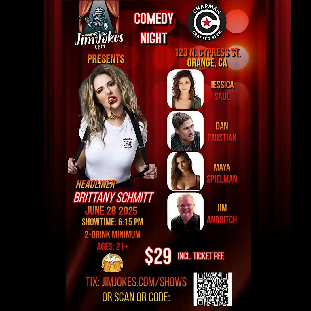 Brittany Schmitt Comedy Show Presented By JimJokes.com, 28 June | Event in Orange | AllEvents