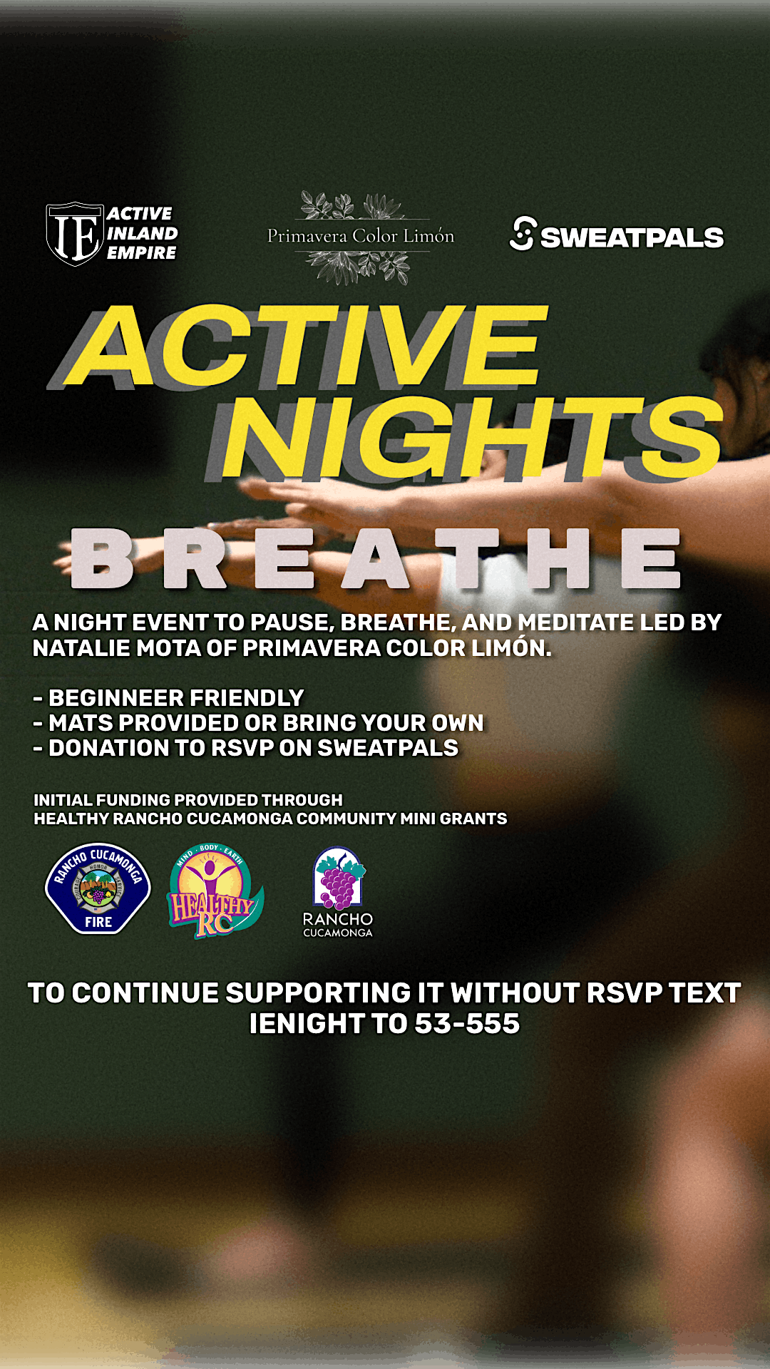 Active Nights: Breathe, 23 May | Event in Rancho Cucamonga | AllEvents