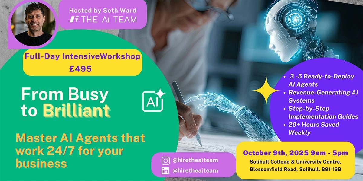 Masterclass: AI Agents that work 24/7 for your Business, 9 October | Event in Solihull | AllEvents