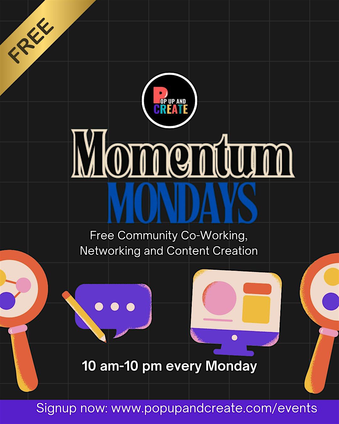 Free Co-Working and Content Creation at Pop Up And Create Momentum Mondays | Event in Marietta | AllEvents