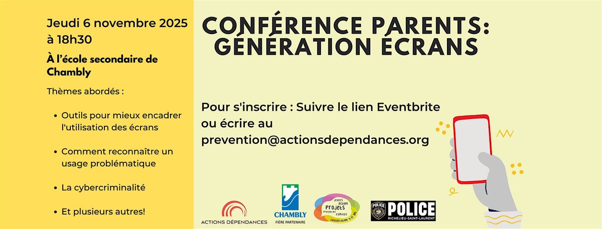 Génération Écrans, 6 November | Event in Chambly | AllEvents