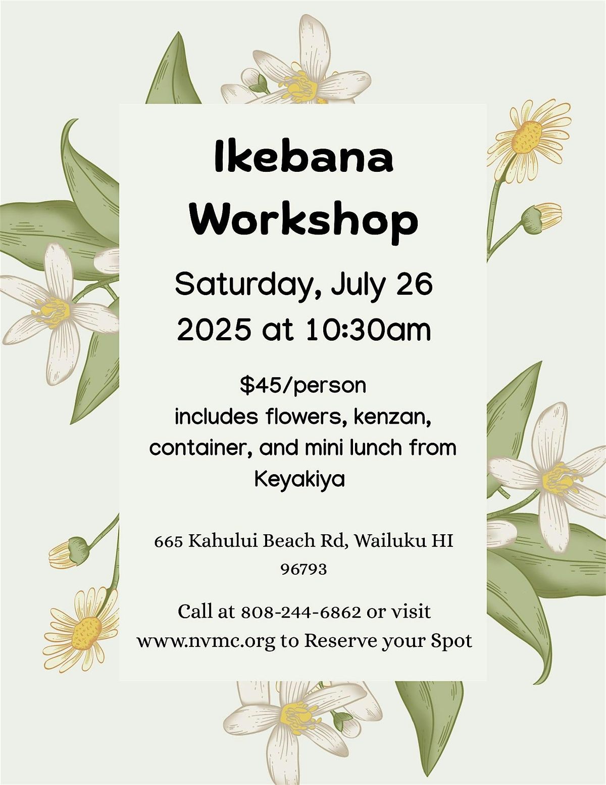 Ikebana Workshop, 26 July | Event in Kahului | AllEvents