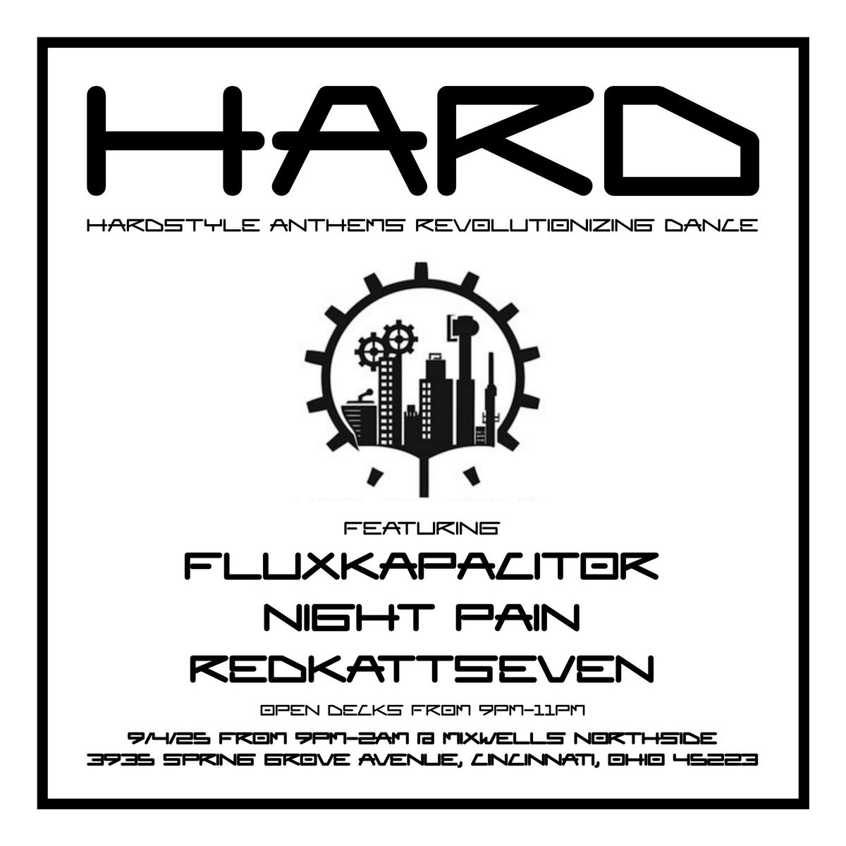 HARD6 featuring FluxKapacitor, Night Pain and redkattseven, 4 September | Event in Cincinnati | AllEvents