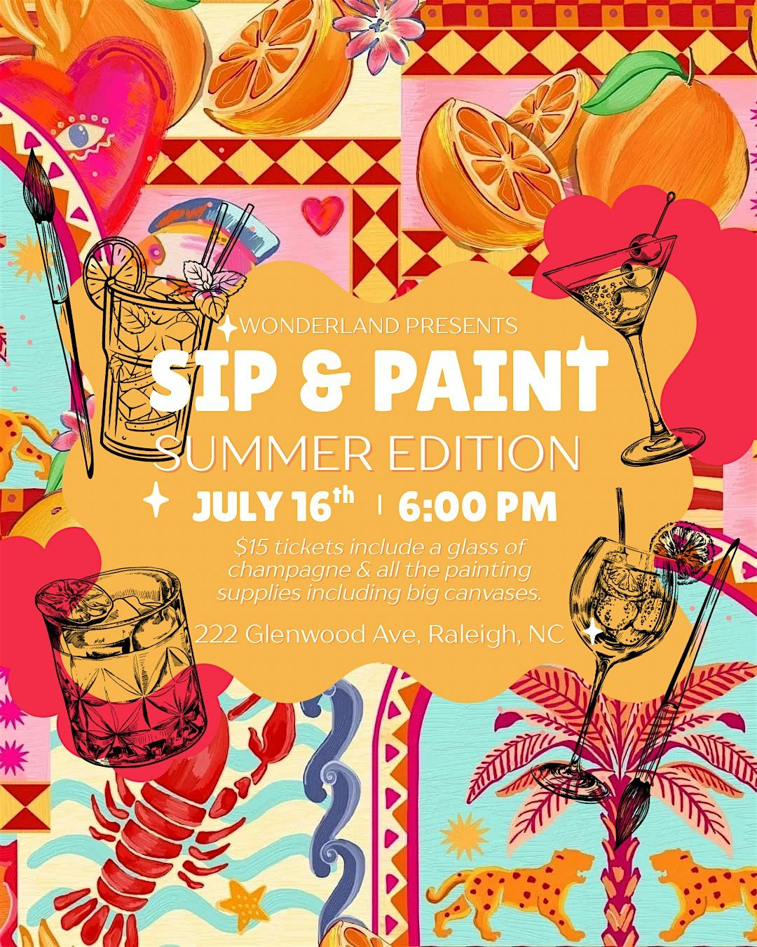 Sip & Paint - Summer Edition, 16 July | Event in Raleigh | AllEvents