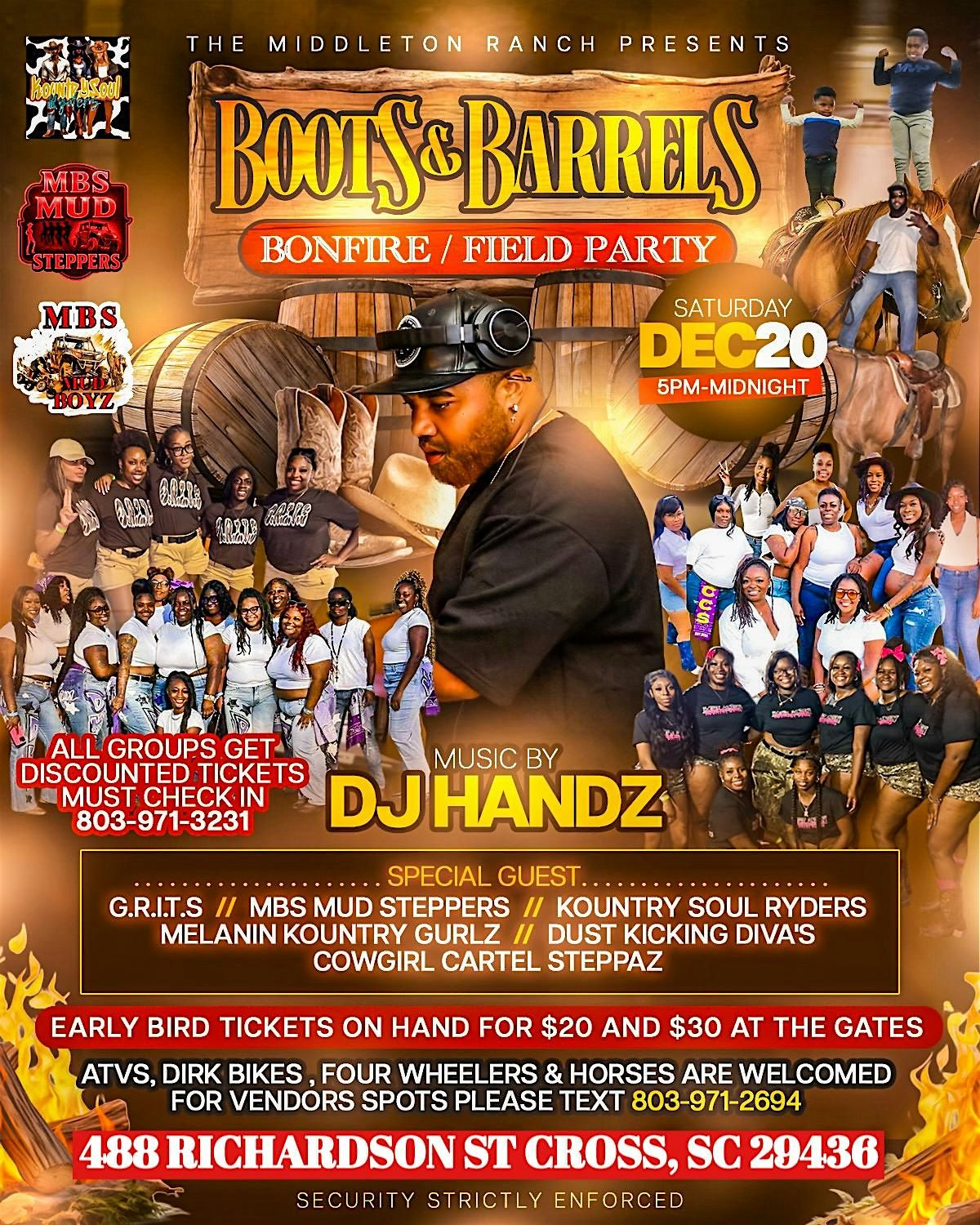 Boots&Barrels Bonfire/Field Party, 20 December | Event in Eutawville | AllEvents