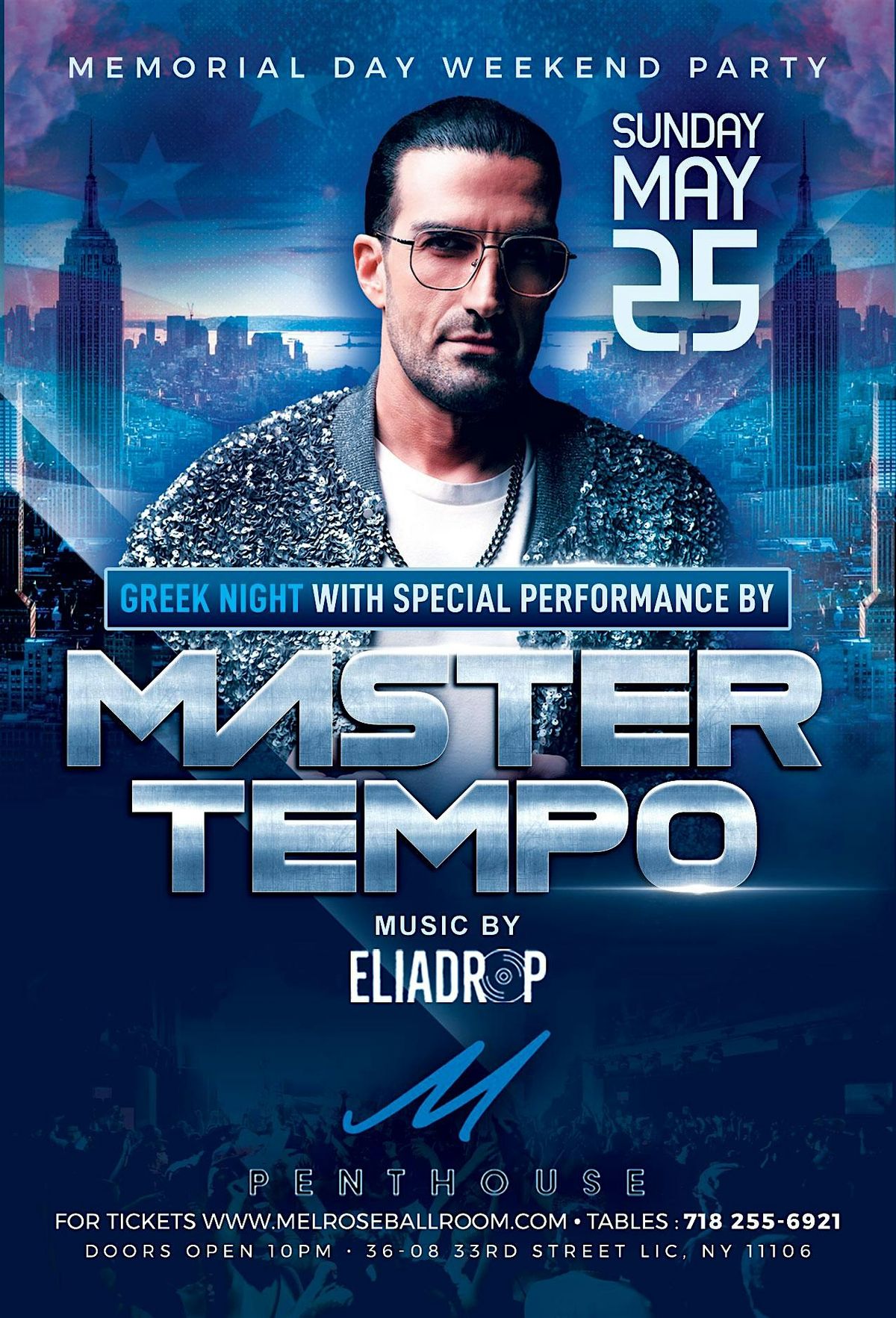 Memorial Day with Master Tempo @ Melrose Penthouse, 25 May | Event in Astoria | AllEvents