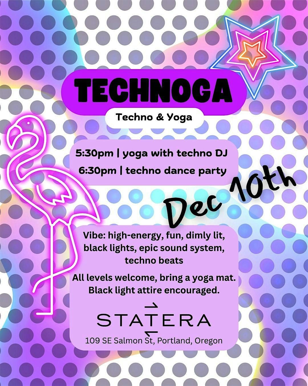 Technoga (Techno + Yoga), 10 December | Event in Portland | AllEvents
