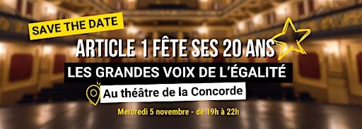 Les Grandes Voix de l'Égalité, 5 November | Event in Paris | AllEvents