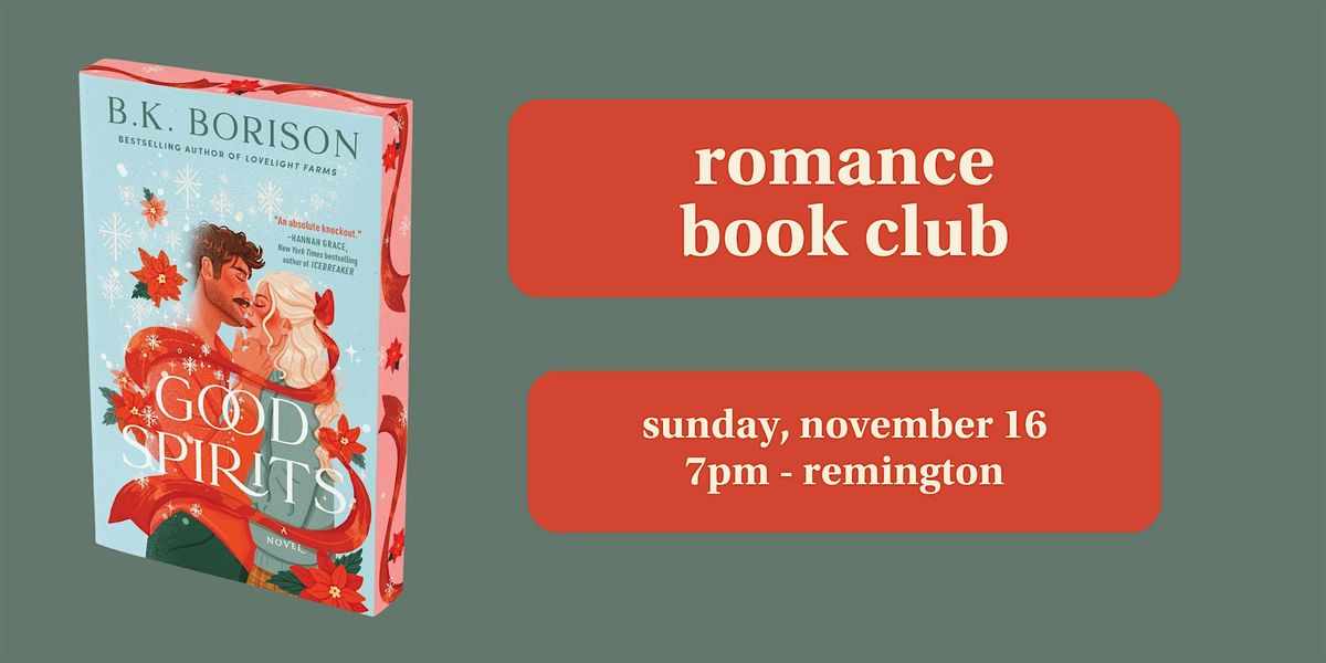Romance Book Club: "Good Spirits" by B.K. Borison, 16 November | Event in Baltimore | AllEvents