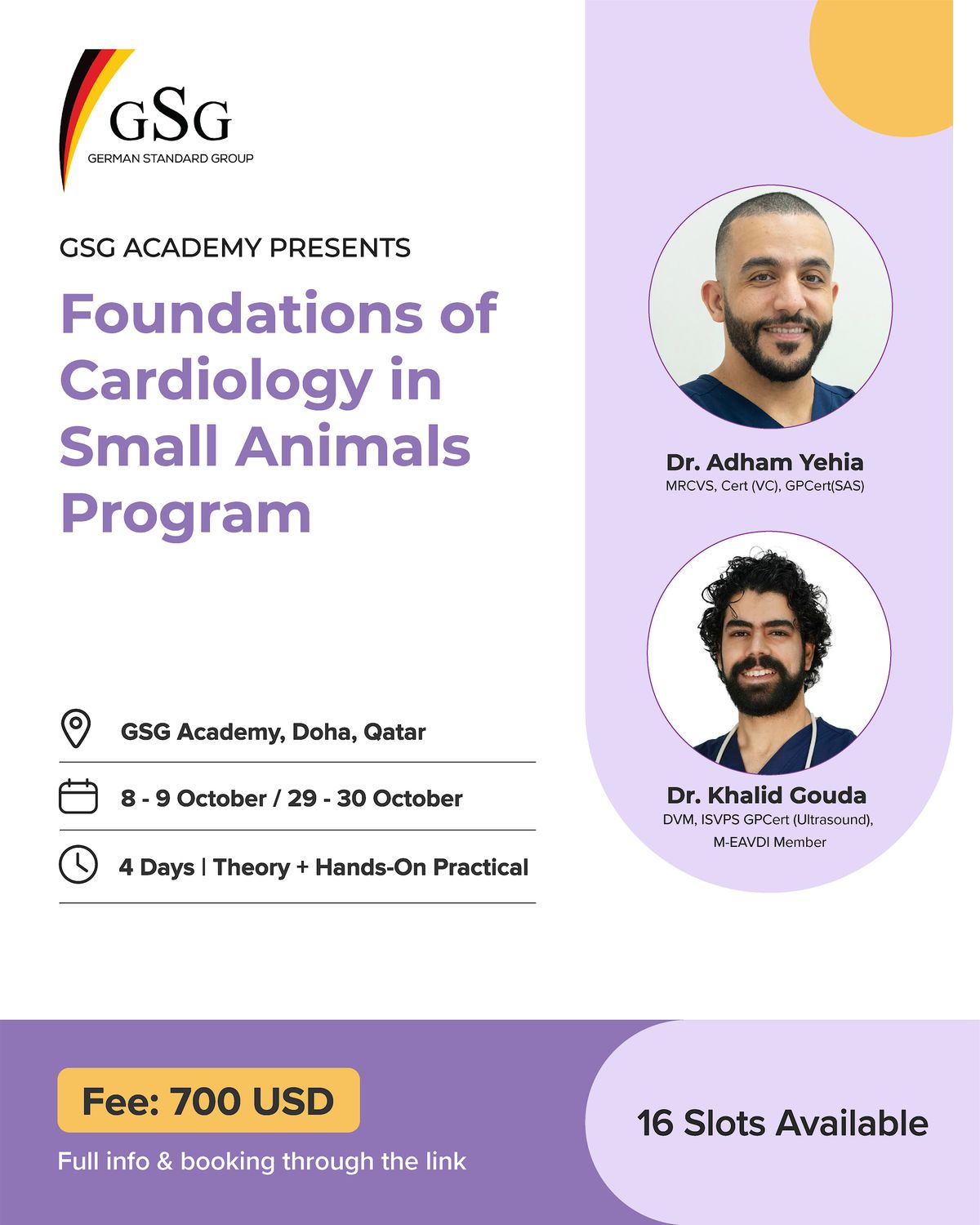 Foundations of Cardiology in Small Animals Program, 8 October | Event in Doha | AllEvents
