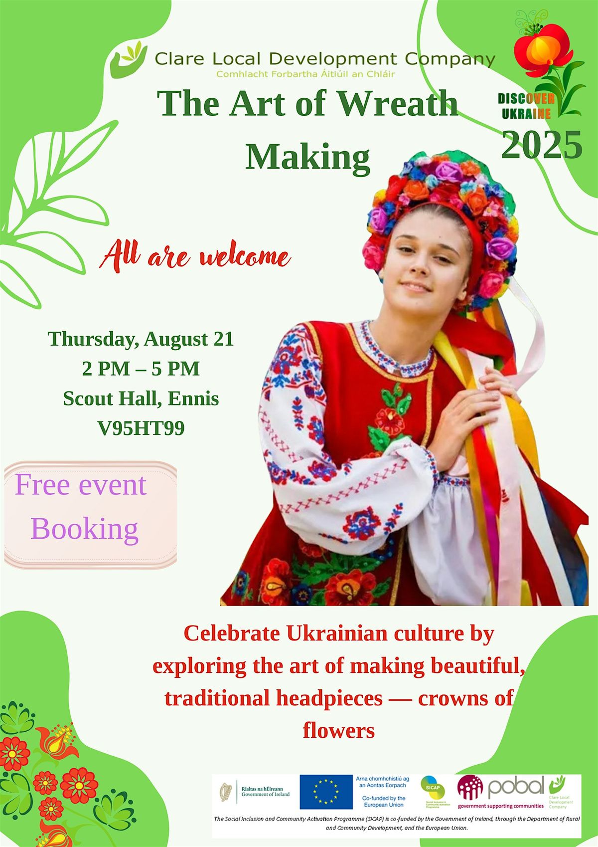 Discover Ukraine Festival 2025: The Art of Wreath Making, 21 August | Event in Ennis | AllEvents