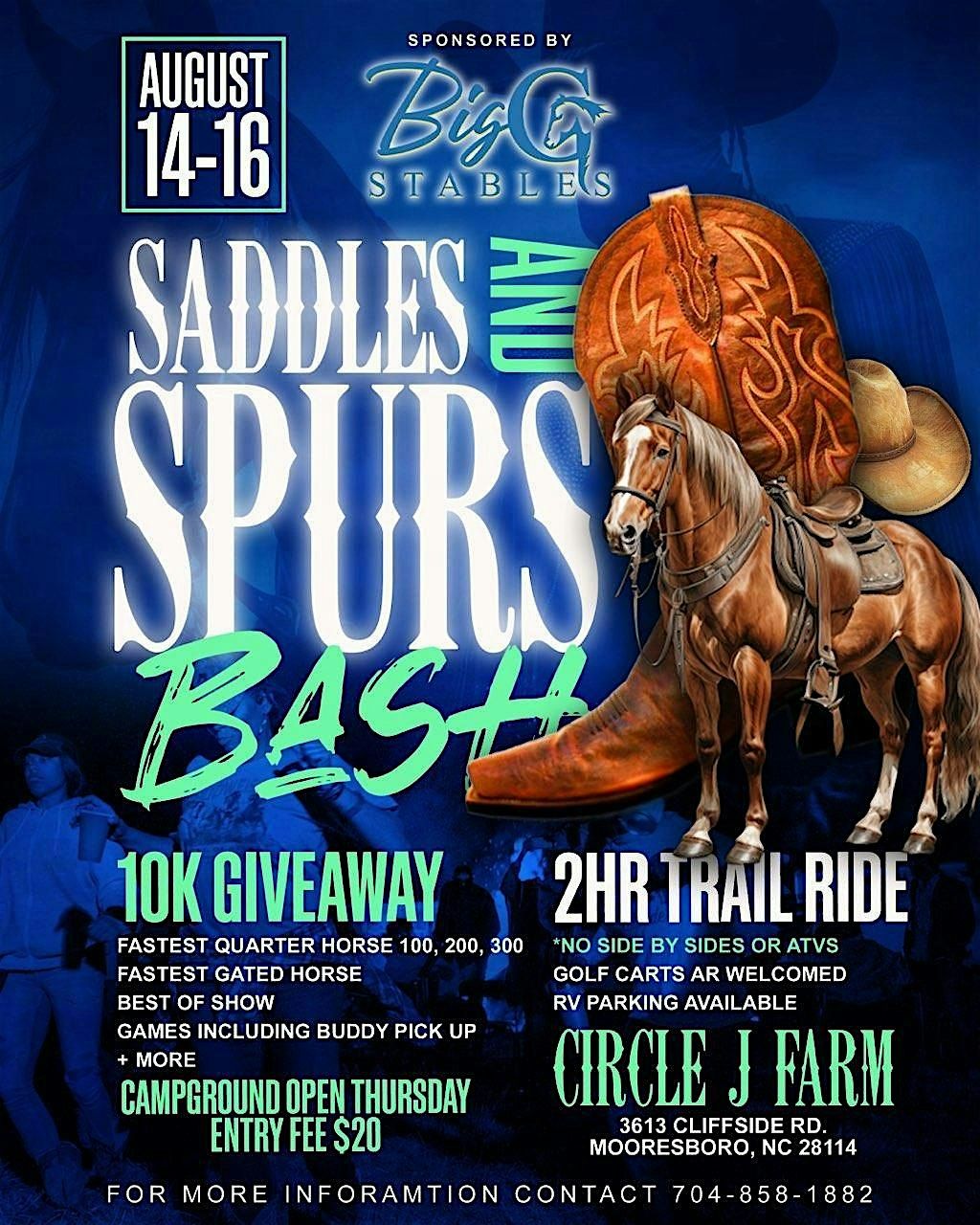 Saddles and Spurs Bash, 14 August | Event in Mooresboro | AllEvents
