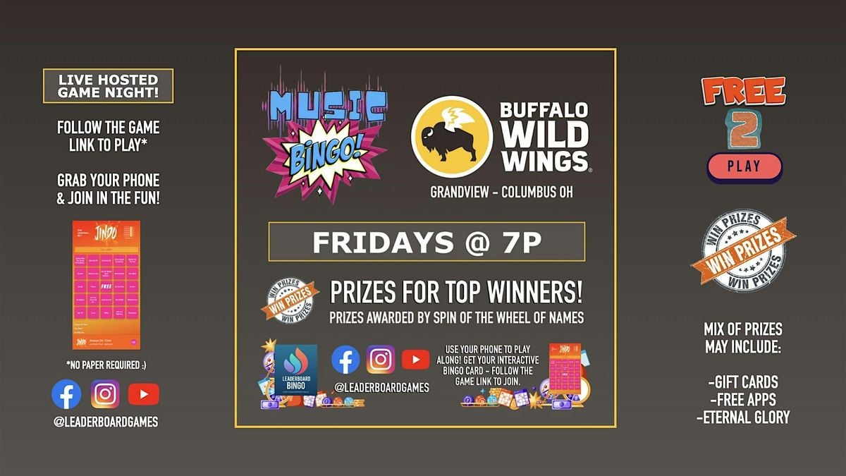 Music BINGO  | Buffalo Wild Wings - Grandview Columbus OH - FRI 7p | Event in Columbus | AllEvents