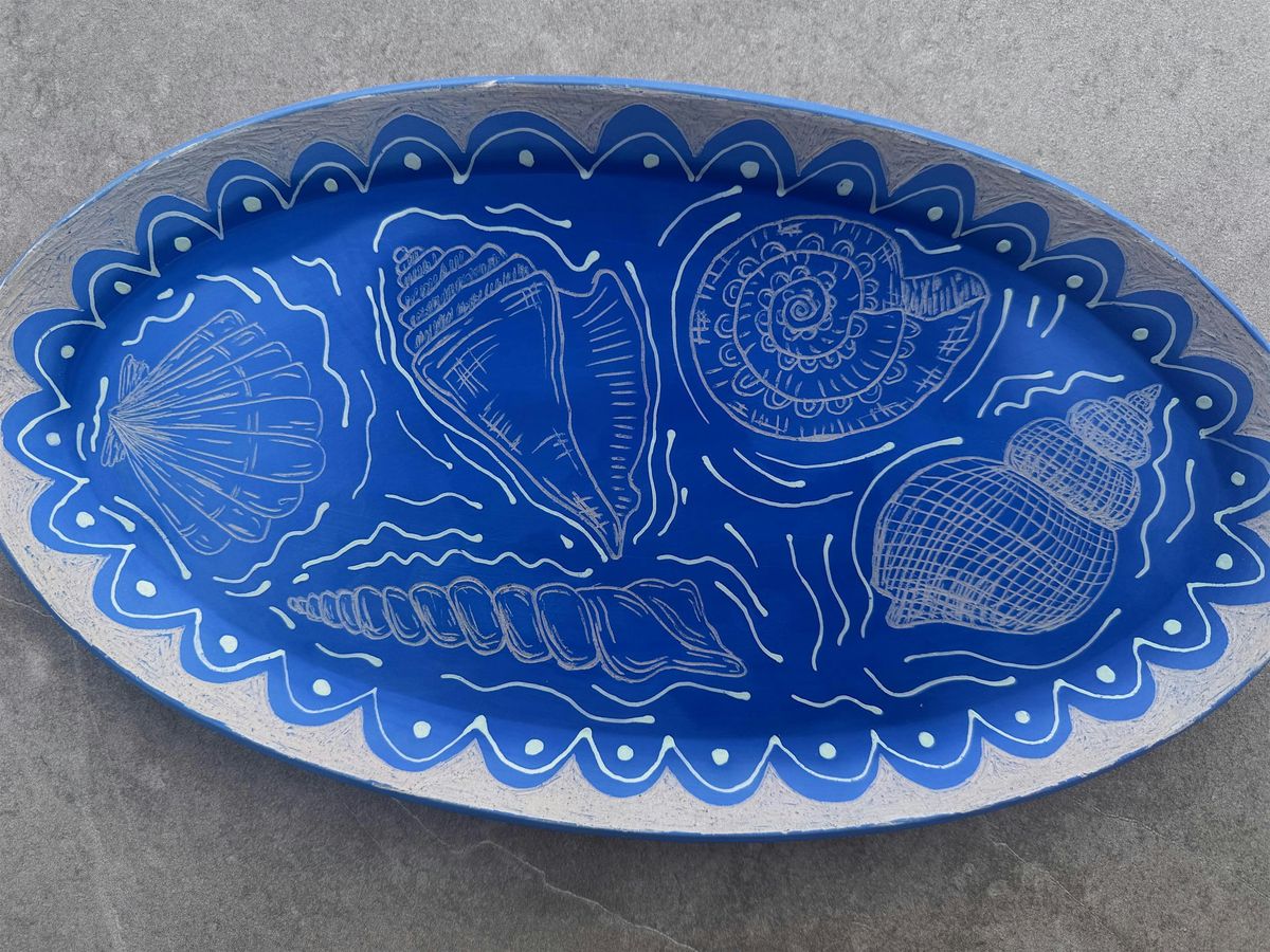 Seashell Sgraffito Tray Workshop, 22 June | Event in Bluemont | AllEvents