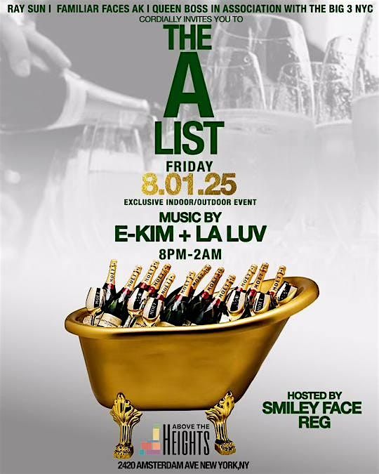 "THE A -LIST", 1 August | Event in New York | AllEvents