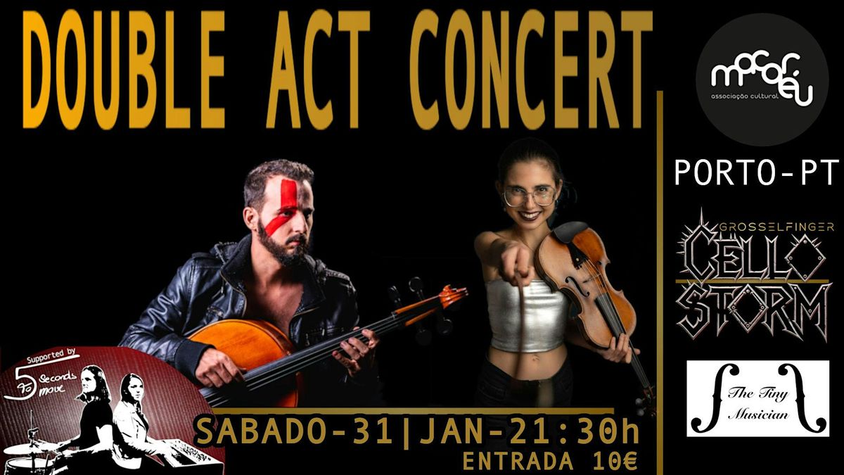 Double Act Concert: Cello Storm & The Tiny Musician: Uma Noite de Looping, 31 January | Event in Porto