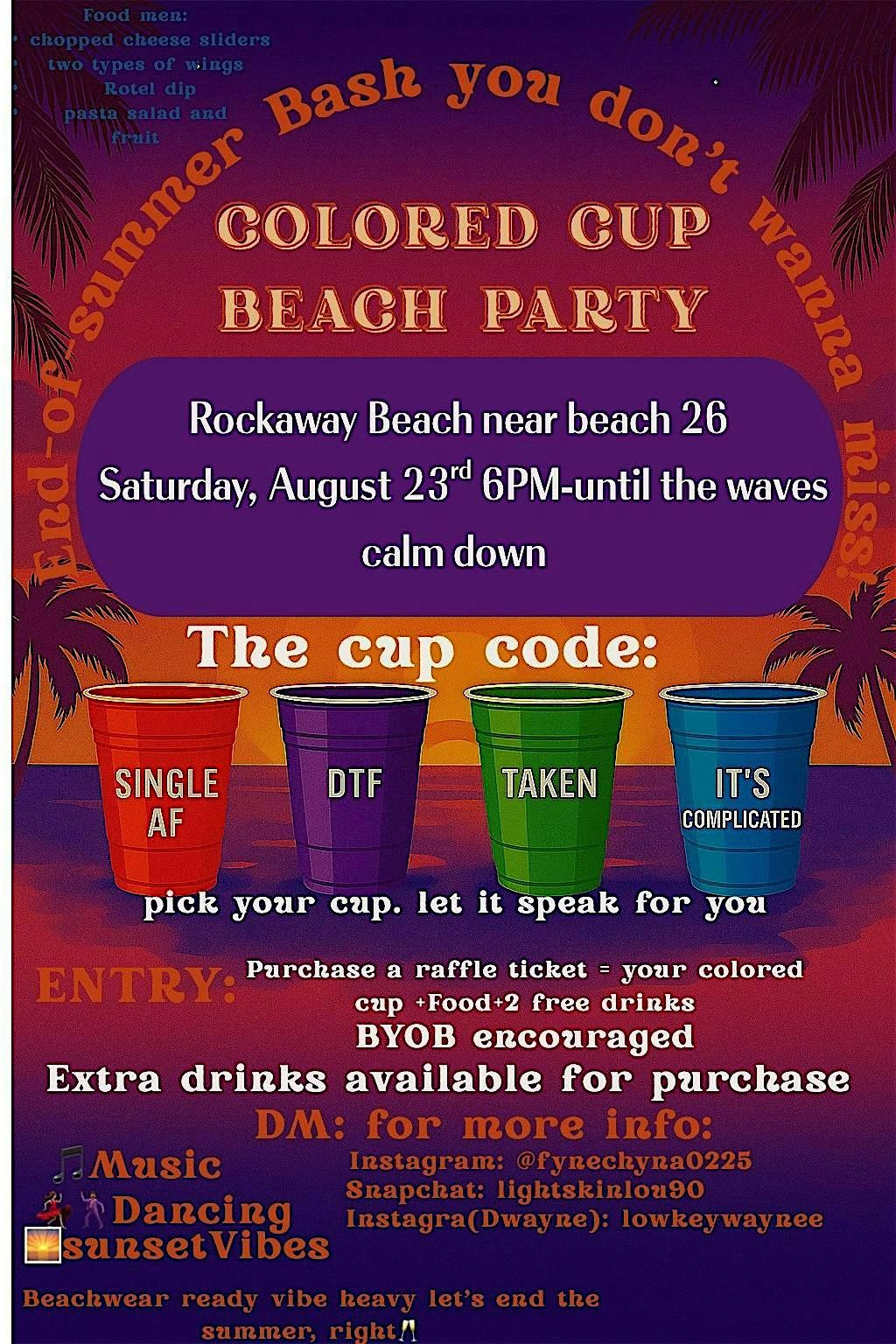 Colored Cup beach Party, 23 August | Event in Queens | AllEvents