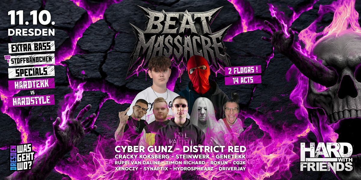 BEAT MASSACRE x HARD WITH FRIENDS, 11 October | Event in Dresden | AllEvents