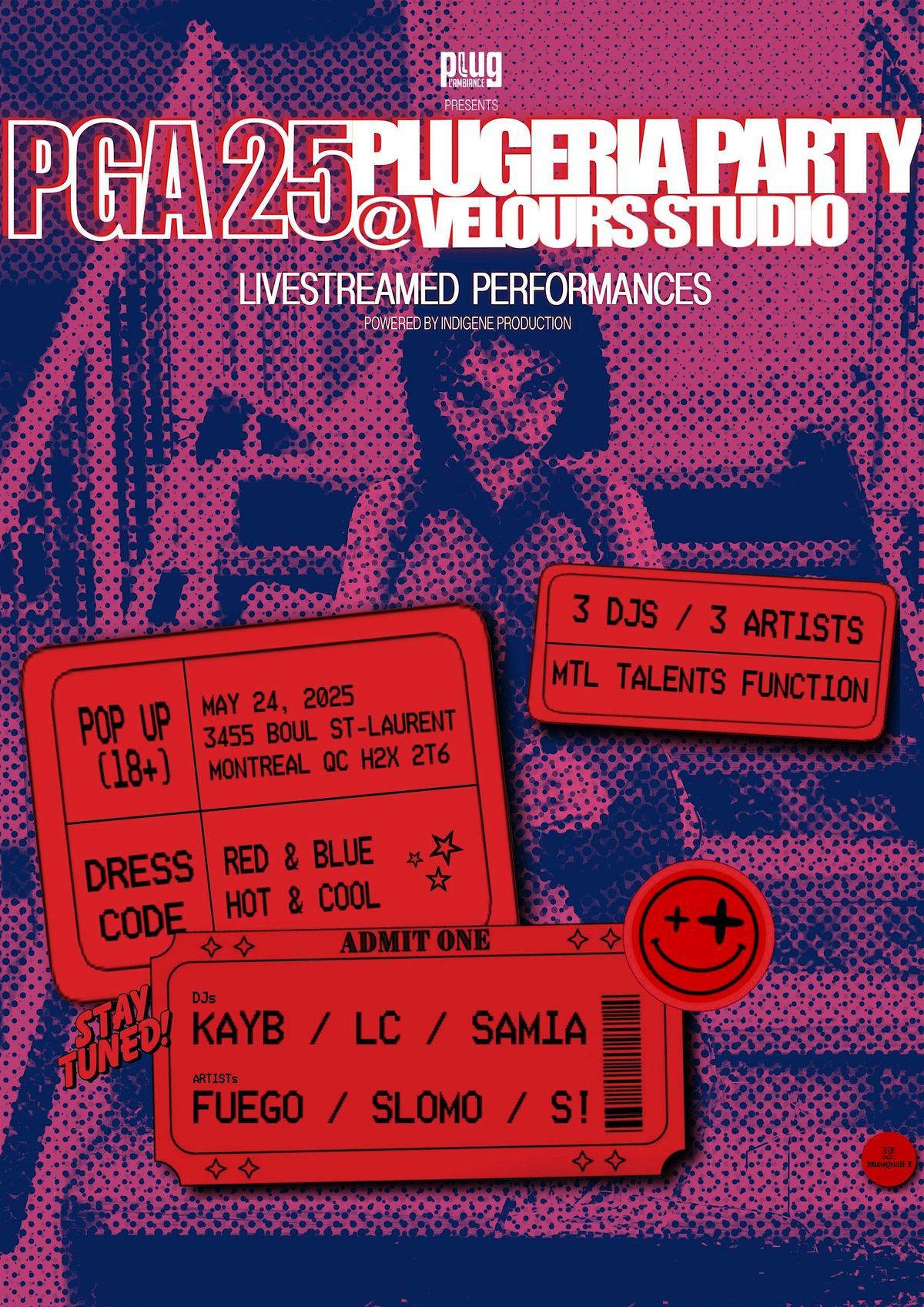 PGA 25 - PLUGERIA PARTY @ Velours Studio, 24 May | Event in Montréal | AllEvents