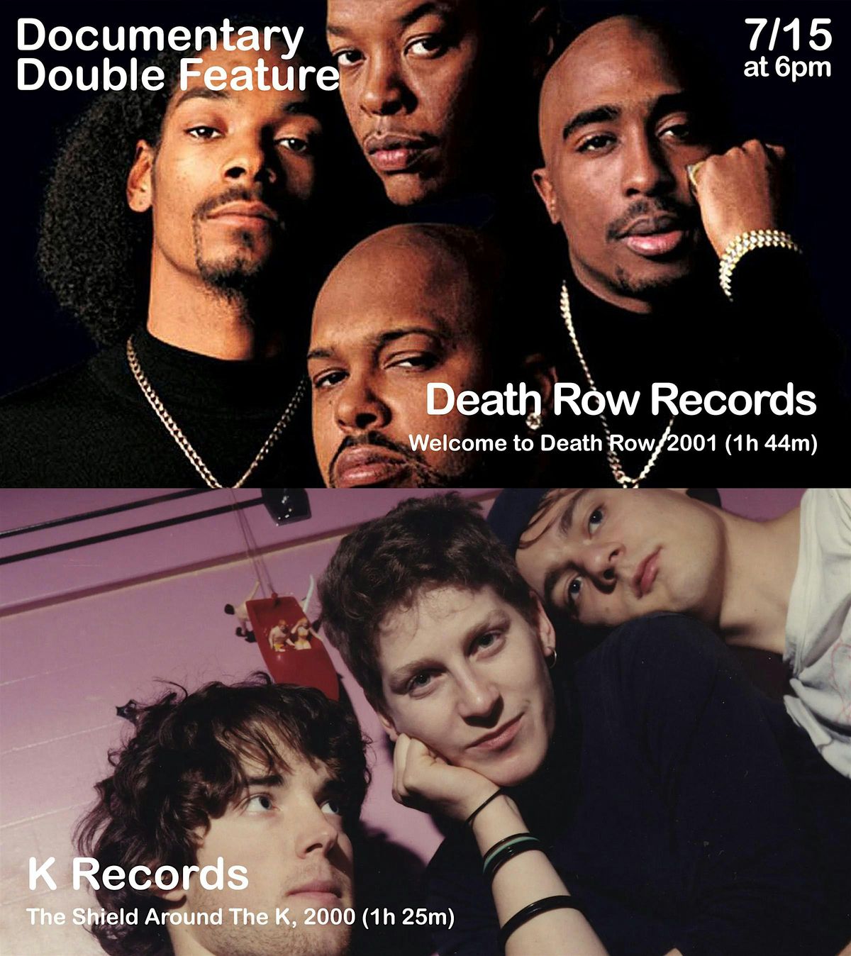 K Records + Death Row Records Documentary Double Feature, 15 July | Event in Los Angeles | AllEvents