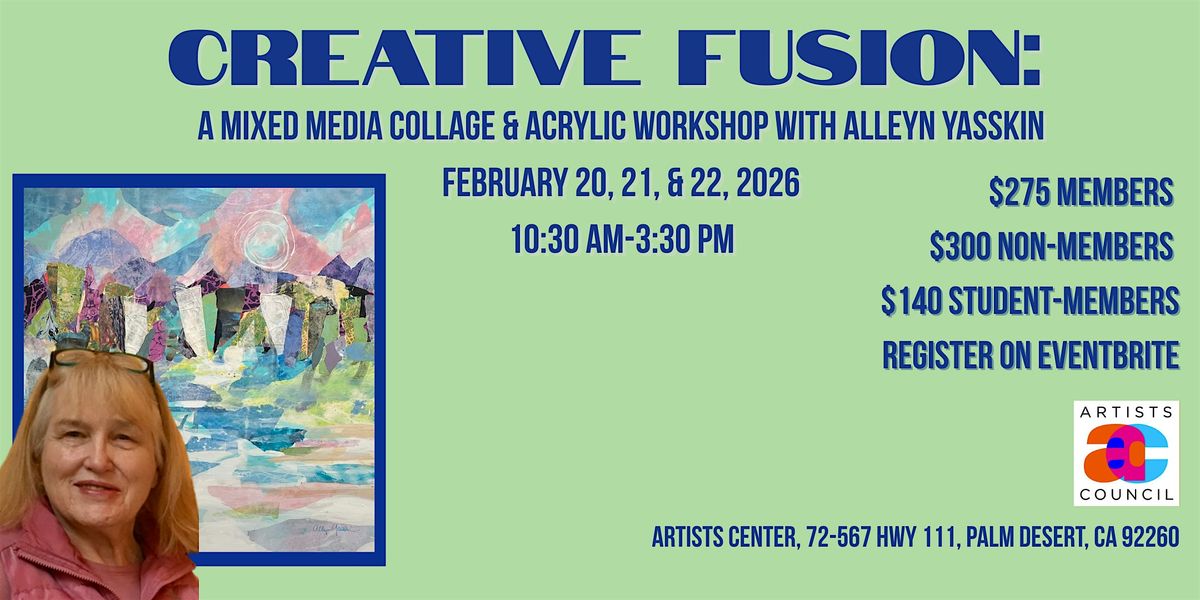 Creative Fusion: A Mixed Media Collage & Acrylic 3-Day Workshop with Alleyn Yasskin, 20 February | AllEvents